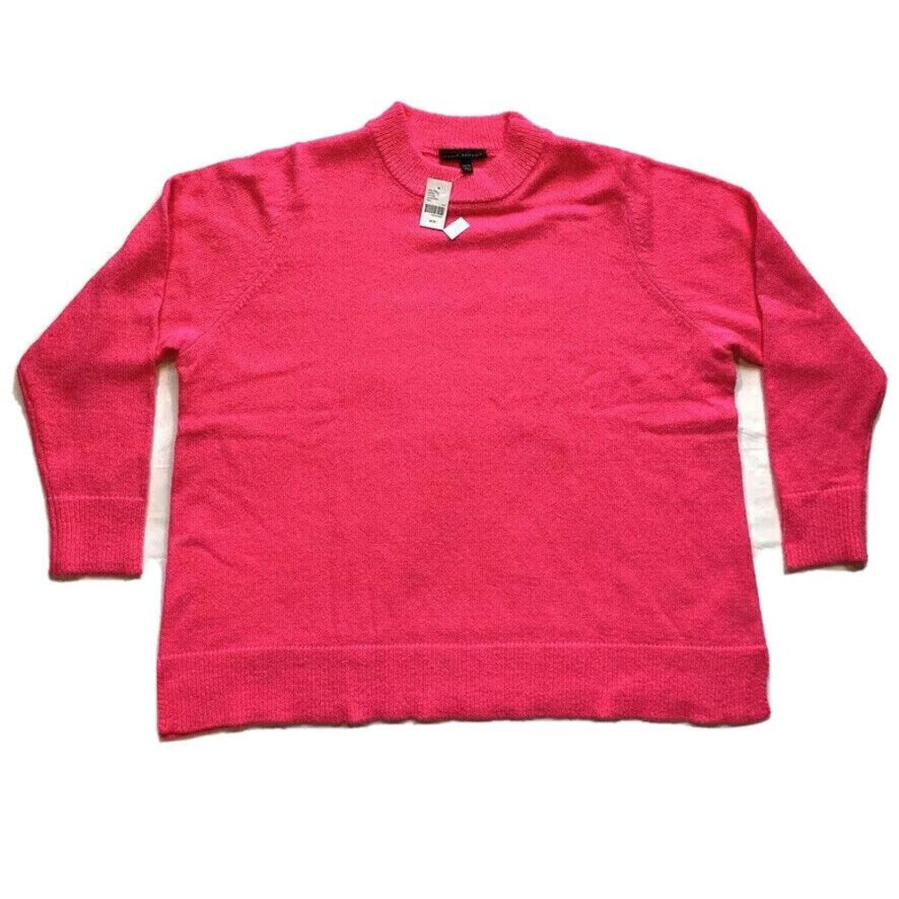NWT Lane Bryant Sweater Womens 18/20 Chunky Knit Pullover Side Slits Hot Pink